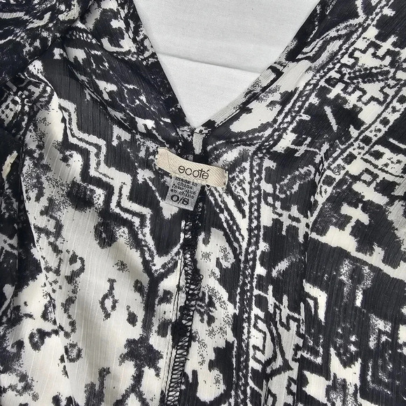 Urban Outfitters Ecote Crinkle Lightweight Kimono Printed Open Front Black OS - Picture 5 of 8